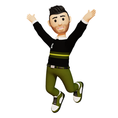 Empresario saltando en el aire  3D Icon