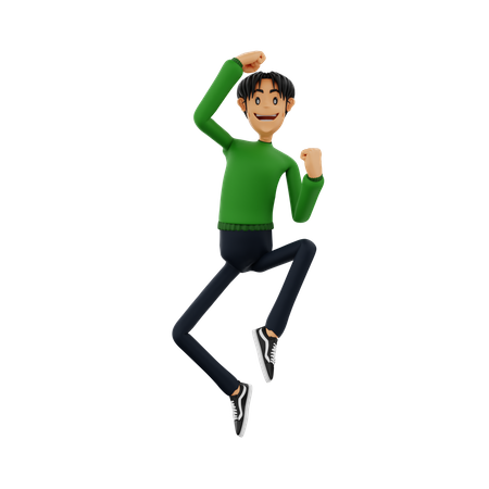Empresario saltando en el aire  3D Icon