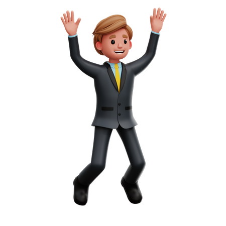 Empresario saltando y celebrando  3D Icon