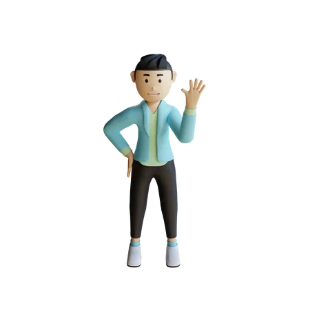 Hombre de negocios saluda  3D Illustration