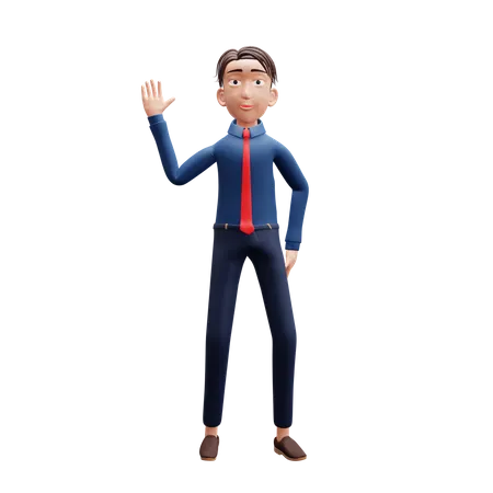 Empresario saludando  3D Illustration