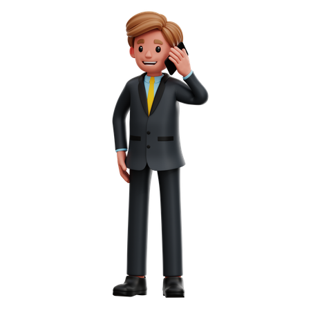 Empresário se comunicando por telefone  3D Icon