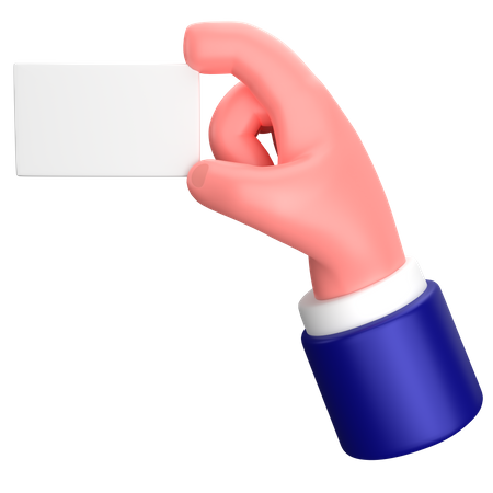 Empresário segurando um gesto de banner de sinal de cartão em branco  3D Icon
