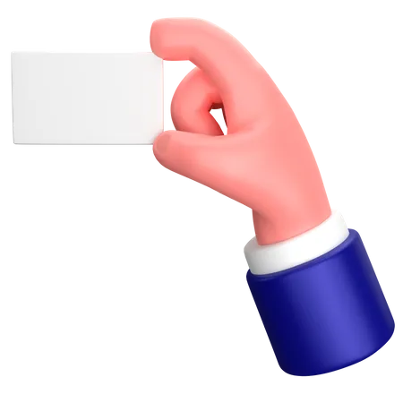 Empresário segurando um gesto de banner de sinal de cartão em branco  3D Icon