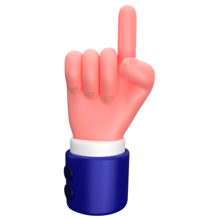 Empresario apuntando hacia arriba gesto con la mano  3D Icon