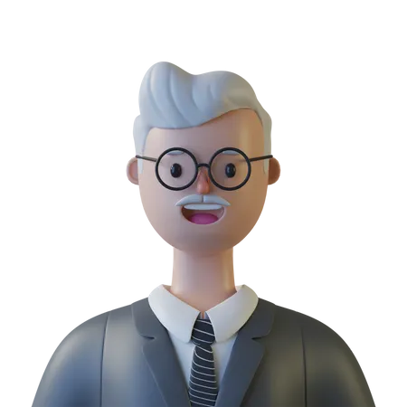 Hombre de negocios mayor  3D Illustration