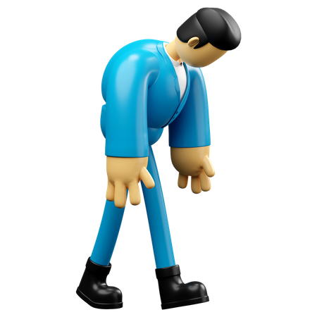Empresario sintiéndose cansado  3D Icon