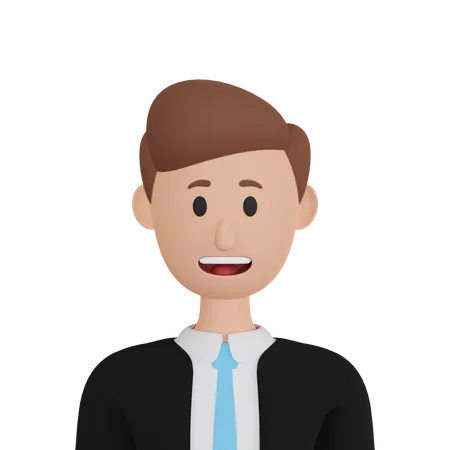 Empresario sonriente  3D Illustration