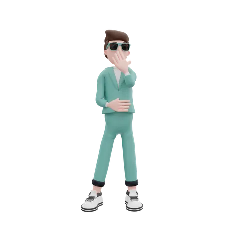 El Hombre De Negocios De Renderizado 3 D Esta Pensando En Pose 3D Illustration