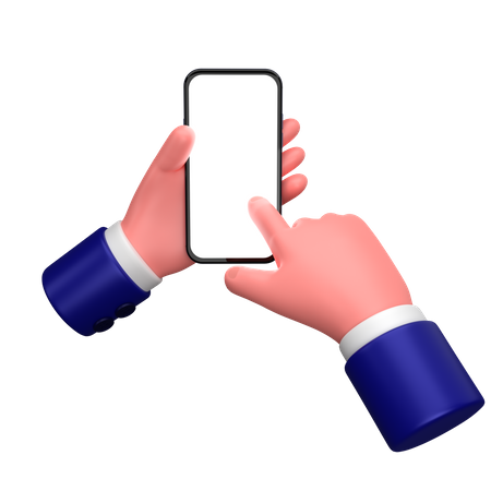 Empresario sosteniendo la mano un gesto de teléfono inteligente  3D Icon