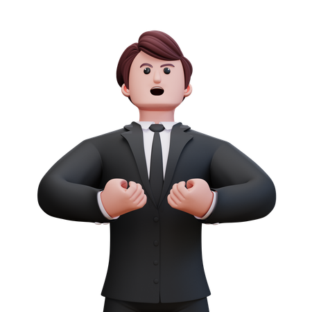 Empresário super irritado  3D Icon