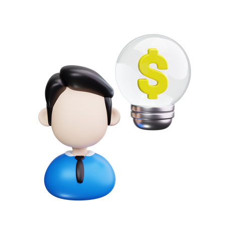 Empresário tem ideia criativa  3D Icon