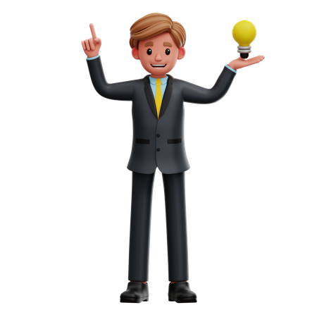 Empresário tendo ideia  3D Icon
