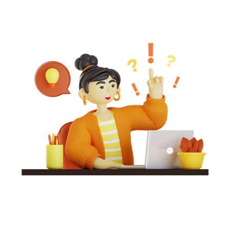 Empresario teniendo idea  3D Icon