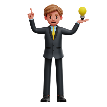 Empresario teniendo idea  3D Icon