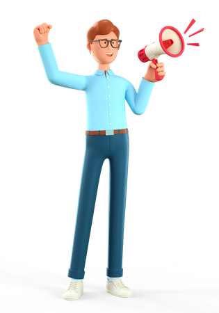 Empresario trabajando en marketing  3D Icon