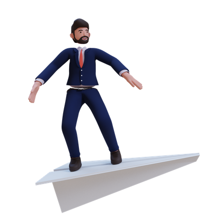 Empresário trabalhando na inicialização  3D Illustration