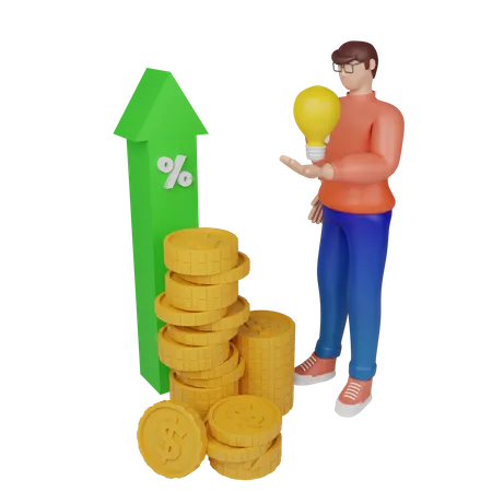Estrategia de crecimiento empresarial  3D Illustration