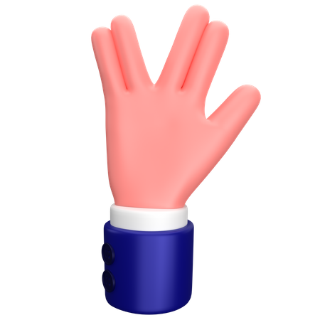 Gesto de mano de saludo vulcano de empresario  3D Icon