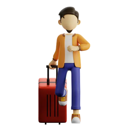 Empresario en viaje de negocios  3D Illustration