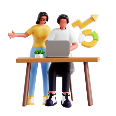 Pessoas de negócios discutindo a ideia de negócio  3D Illustration