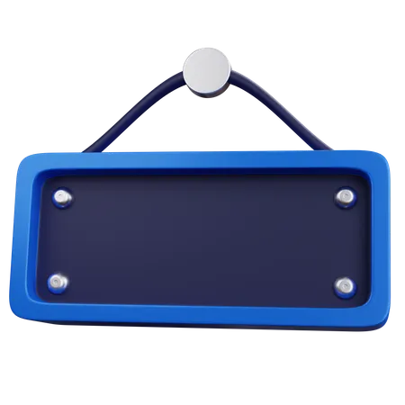 3 D Rendering Empty Hanging Board Isolated 3D Icon