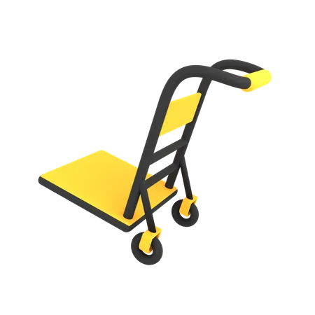 3 D Luxury Empty Delivery Trolley Shipping Icon Ecommerce Illustration 3D Icon
