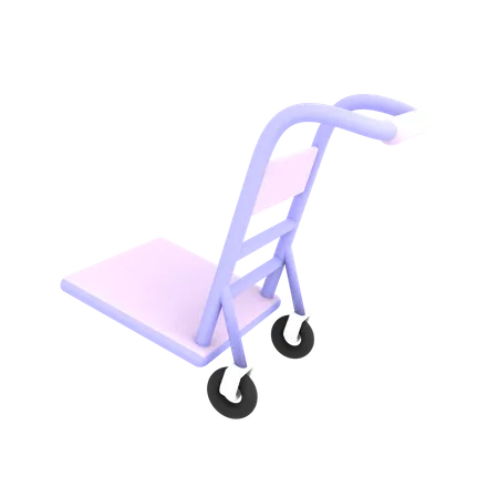 3 D Cute Empty Delivery Trolley Shipping Icon Ecommerce Illustration 3D Icon