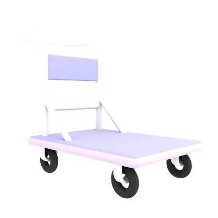 3 D Empty Trolley For Shipping Icon Ecommerce Illustration 3D Icon