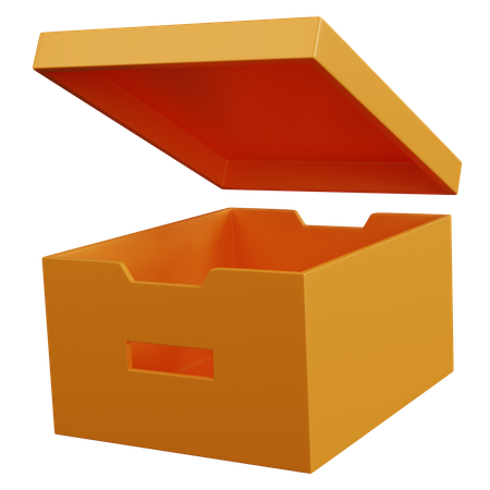 Empty File Storage With Open Lid  3D Icon