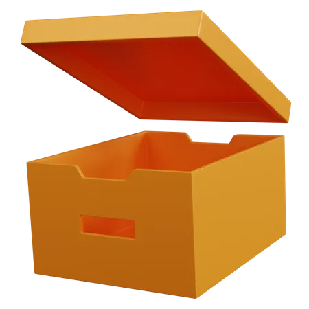 3 D Rendering Empty File Storage With Open Lid Isolated 3D Icon