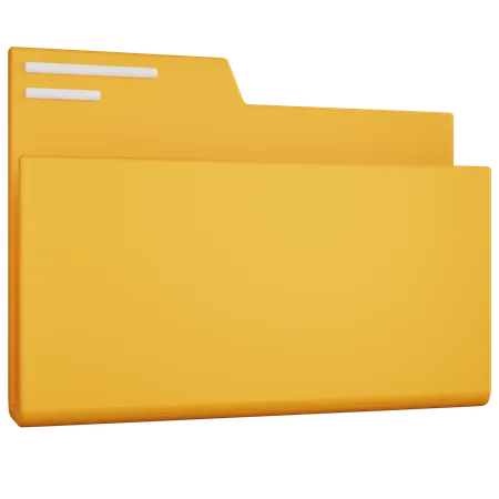 3 D Rendering Yellow Folder Empty Isolated 3D Icon
