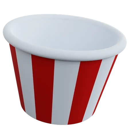 3 D Rendering Empty Food Bucket Isolated 3D Icon