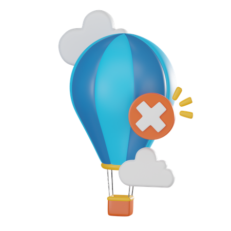 Empty Hot Air Balloon  3D Icon