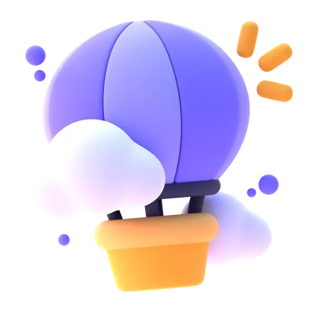 Empty Hot Air Balloon  3D Icon