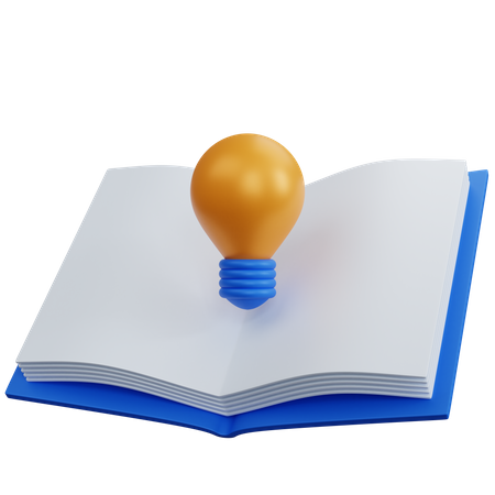 Empty Open Book With Lamp  3D Icon