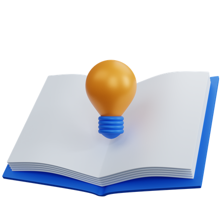 Empty Open Book With Lamp 3D Icon
