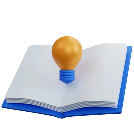 Empty Open Book With Lamp 3D Icon