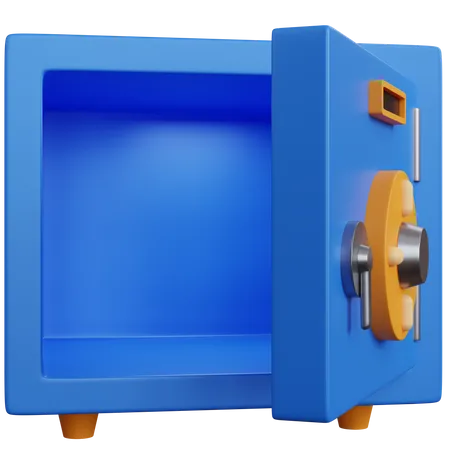 3 D Rendering Empty Money Safe Box Isolated 3D Icon