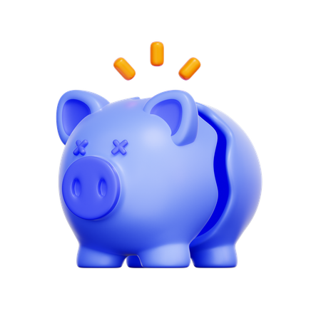 Empty Savings Piggy Bank  3D Icon