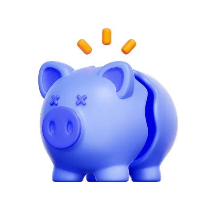 Empty Savings Piggy Bank  3D Icon