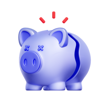 Empty Savings Piggy Bank  3D Icon