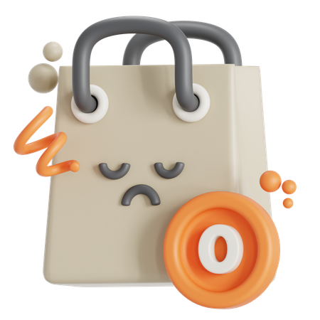 Empty shopping bag  3D Icon