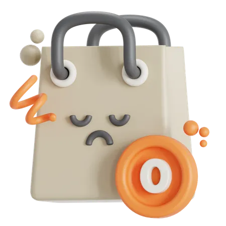 Empty shopping bag  3D Icon