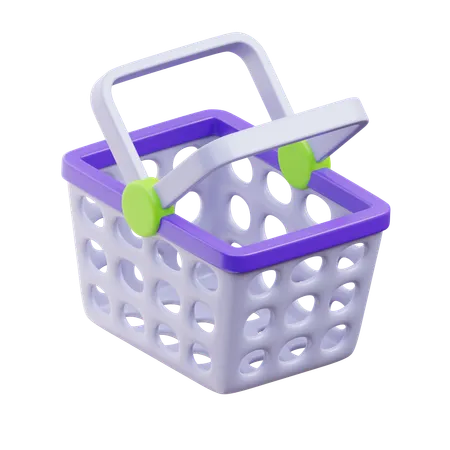 Empty Shopping Basket 3 D Icon 3D Icon