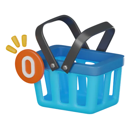 Empty Shopping Basket  3D Icon