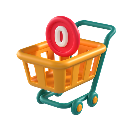 Empty Shopping Cart  3D Icon