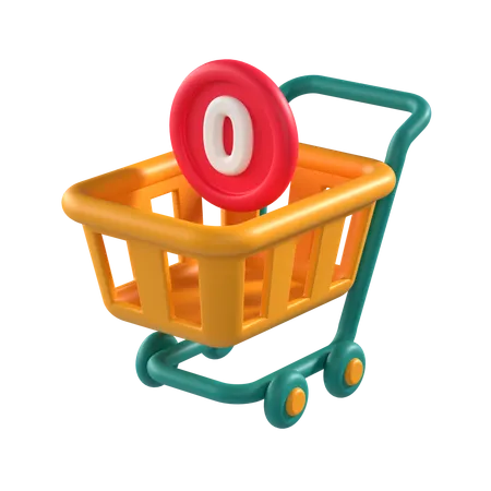 Empty Shopping Cart  3D Icon