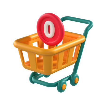 Empty Shopping Cart  3D Icon