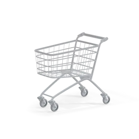 Empty Shopping Cart  3D Illustration